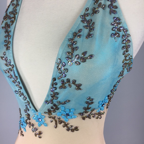 Couture Hand Painted Evening Gown - Picture 7 of 8